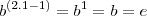 b^{(2.1-1)} = b^1 = b = e