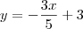 y=-\frac{3x}{5}+3 y=-\frac{3x}{5}+3