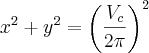 {x}^{2}+{y}^{2}={\left(\frac{{V}_{c}}{2\pi} \right)}^{2}