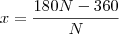 x=\frac{180N-360}{N}