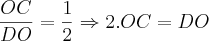 \frac{OC}{DO}=\frac{1}{2}\Rightarrow 2.OC=DO