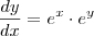 \frac{dy}{dx}=e^x\cdot e^y
