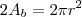2A_b = 2\pi r^2 2A_b = 2\pi r^2