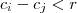 c_{i} - c_{j} < r