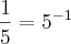 \frac{1}{5}={5}^{-1}