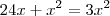 24x + x^2 = 3x^2 24x + x^2 = 3x^2