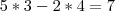 5*3-2*4=7