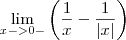 \lim_{x-> 0-}\left( \frac{1}{x}-\frac{1}{\left|x \right|}\right)