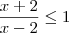 \frac{x+2}{x-2}\leq 1