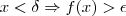 x<\delta \Rightarrow f(x)>\epsilon x<\delta \Rightarrow f(x)>\epsilon