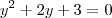 y^2 + 2y + 3 = 0 y^2 + 2y + 3 = 0