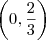 \left( 0, \frac{2}{3} \right)