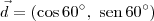 \vec{d} = \left(\cos 60^{\circ},\, \,\textrm{sen}\,60^{\circ}\right)