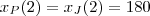 x_P(2) = x_J(2) = 180 x_P(2) = x_J(2) = 180