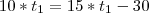 10*t_1=15*t_1-30 10*t_1=15*t_1-30