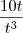 \frac{10t}{t^3} \frac{10t}{t^3}