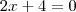 2x+4=0 2x+4=0