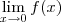 \lim_{x\to 0} f(x) \lim_{x\to 0} f(x)
