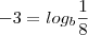 - 3 = log_b{\frac{1}{8}}