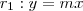 r_1 : y = mx