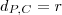 d_{P,C} = r