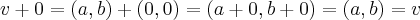 v+0=(a,b)+(0,0)=(a+0,b+0)=(a,b)=v v+0=(a,b)+(0,0)=(a+0,b+0)=(a,b)=v