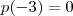 p(-3) = 0