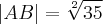 \left|AB\right|=\sqrt[2]{35}