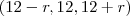 (12-r, 12, 12+r)
