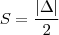 S = \frac{|\Delta|}{2}