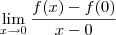 \lim_{x \to 0}\frac{f(x)-f(0)}{x-0} \lim_{x \to 0}\frac{f(x)-f(0)}{x-0}