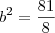 b^2=\frac{81}{8}