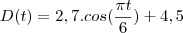 D(t)=2,7.cos(\frac{\pi t}{6})+4,5