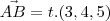 \vec{AB}=t.(3,4,5)