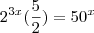 2^{3x} (\frac{5}{2}) = 50^x