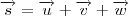 \overrightarrow{s} = \overrightarrow{u}+\overrightarrow{v}+\overrightarrow{w}