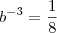 b^{- 3} = \frac{1}{8}