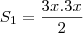 S_1 = \frac{3x . 3x}{2}