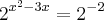 {2}^{x^2-3x}={2}^{-2} {2}^{x^2-3x}={2}^{-2}