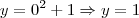 y = {0}^{2} + 1
\Rightarrow y = 1