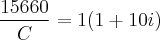 \frac{15660}{C} = 1(1 + 10i)