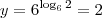 y = 6^{\log_62} = 2