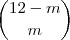 \binom{12-m}{m}