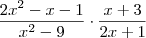 \frac{2x^2-x-1}{x^2-9} \cdot \frac{x+3}{2x+1}