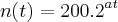 n(t)=200.2^a^t n(t)=200.2^a^t