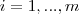 i = 1 , ...,m i = 1 , ...,m