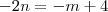 -2n=-m+4