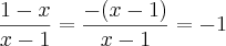 \frac{1-x}{x-1}=\frac{-(x-1)}{x-1}=-1