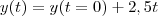 y(t) = y(t=0) + 2,5t y(t) = y(t=0) + 2,5t