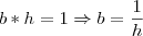 b*h=1 \Rightarrow b=\frac{1}{h}